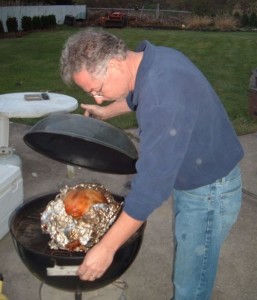 Dad Cooking a Turkey