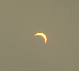 Solar eclipse over Australia (Surfer's Paradise), as seen through a frosted glass screen