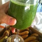 Ready made green smoothie for breakfast