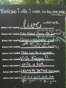 Before I die, I want to things people wrote in Adelaide Australia