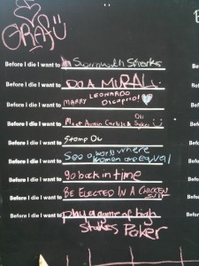 Before I die, I want to things people wrote in Adelaide Australia