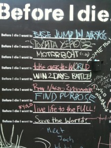 Before I die, I want to things people wrote in Adelaide Australia